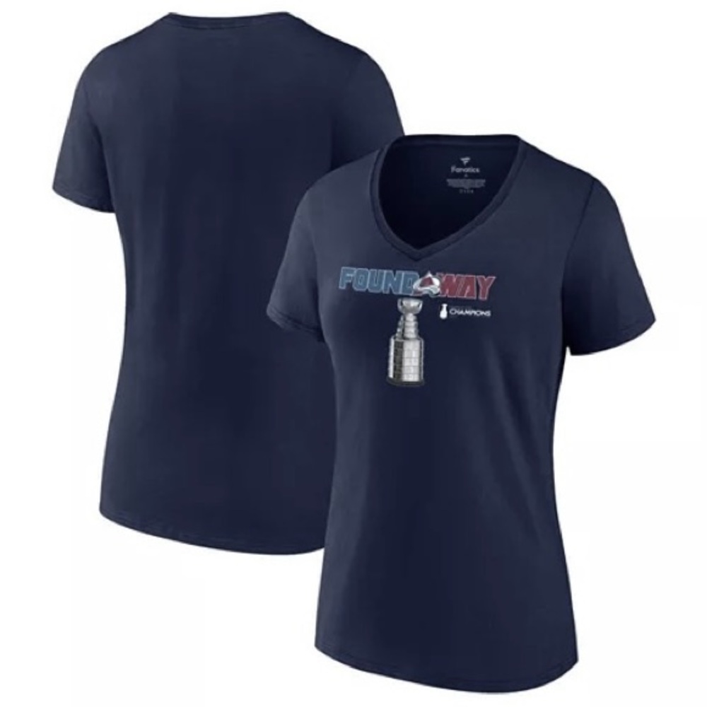 Fanatics NHL Colorado Avalanche 2022 Stanley Cup Champions Black Women Tee 2XL